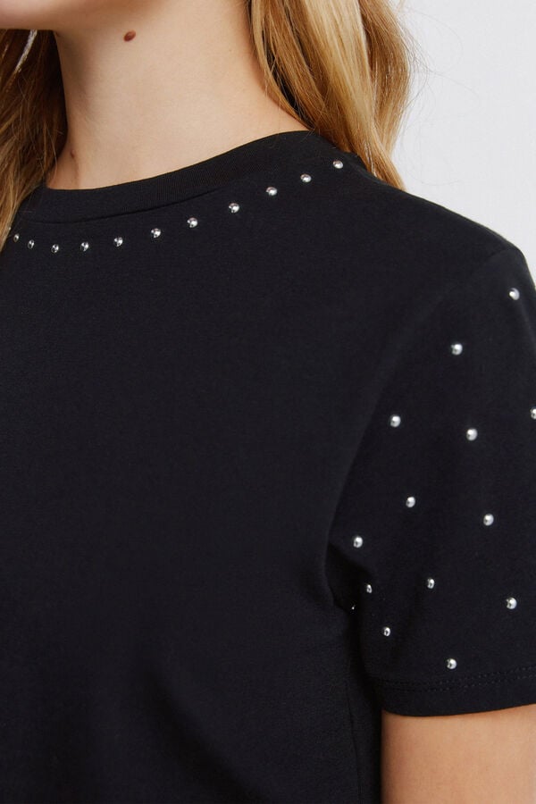 Springfield Studded short sleeve T-shirt black