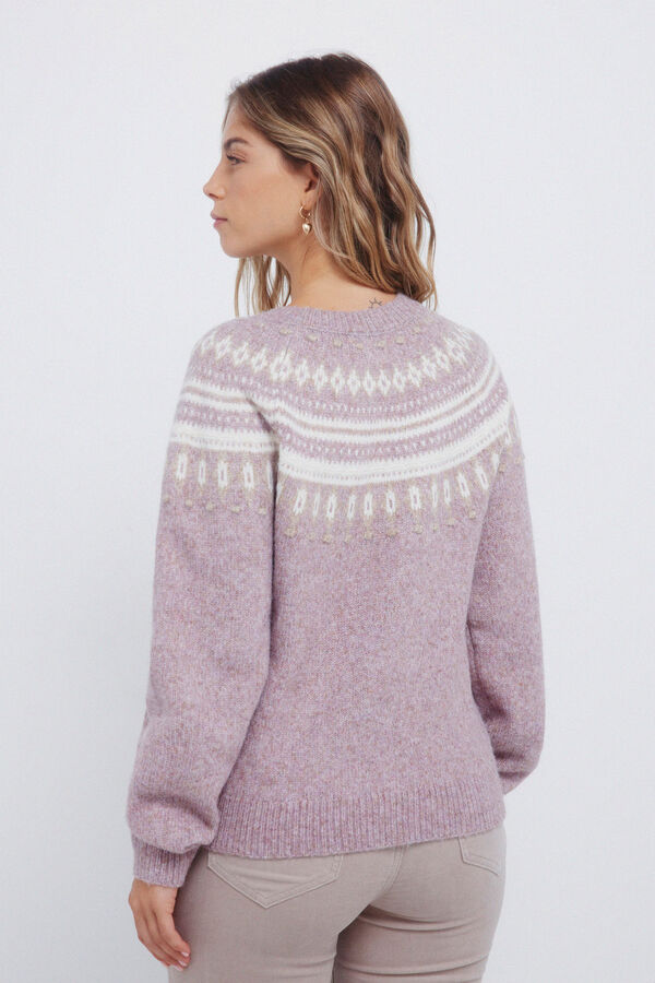 Springfield Camisola com detalhes jacquard rosa