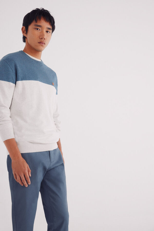 Springfield Pantalón chino slim fit azul