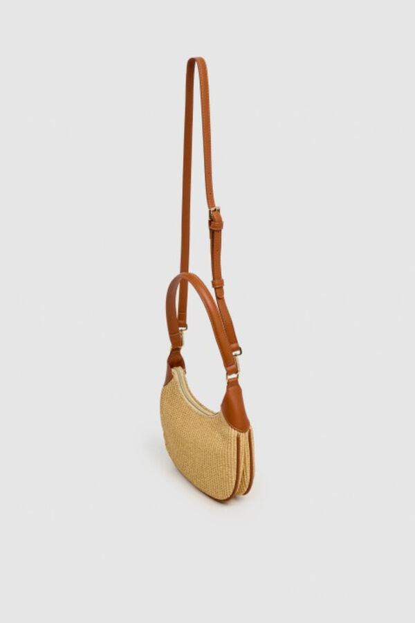 Pepe Jeans Mala de palha com fecho-&eacute;clair cru