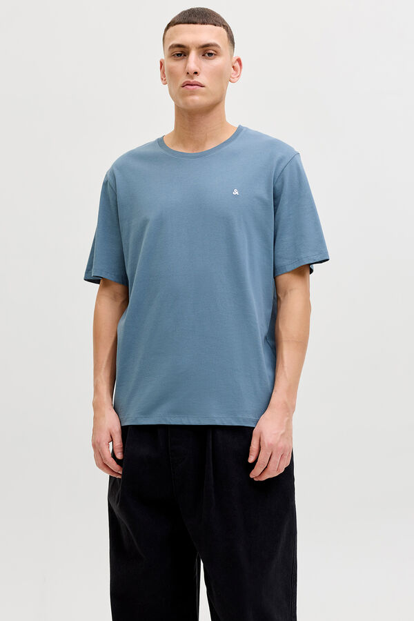 Jack & Jones T-shirt regular bordada cinzento