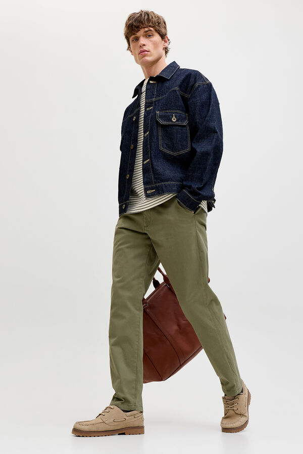 Jack & Jones Cal&ccedil;as chino relaxed cintura m&eacute;dia verde