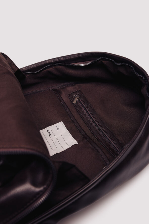 Springfield Mochila casual com efeito pele marrom castanho