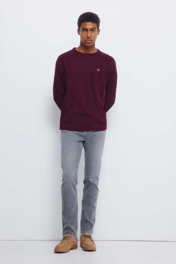 Springfield Camisola liso de gola alta estampado