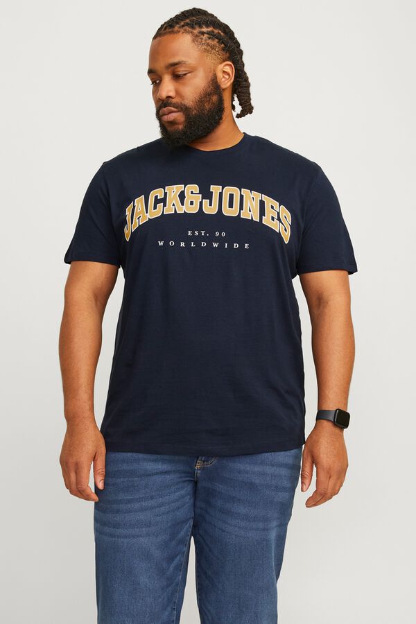 Jack & Jones PLUS T-shirt relaxed manga curta azul