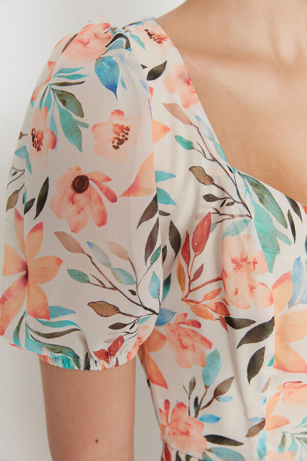 Trendyol Vestido mini com abertura nas costas bege