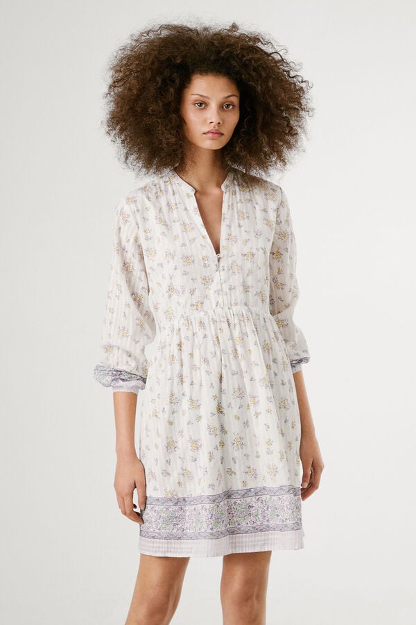 Pepe Jeans  Vestido curto de manga comprida com estampado floral. estampado