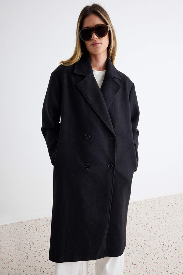 Trendyol Sobretudo oversize comprido preto