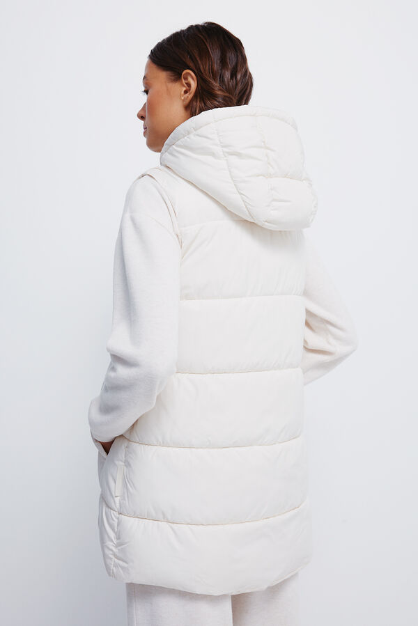 Springfield Colete com capuz em poli&eacute;ster reciclado cru