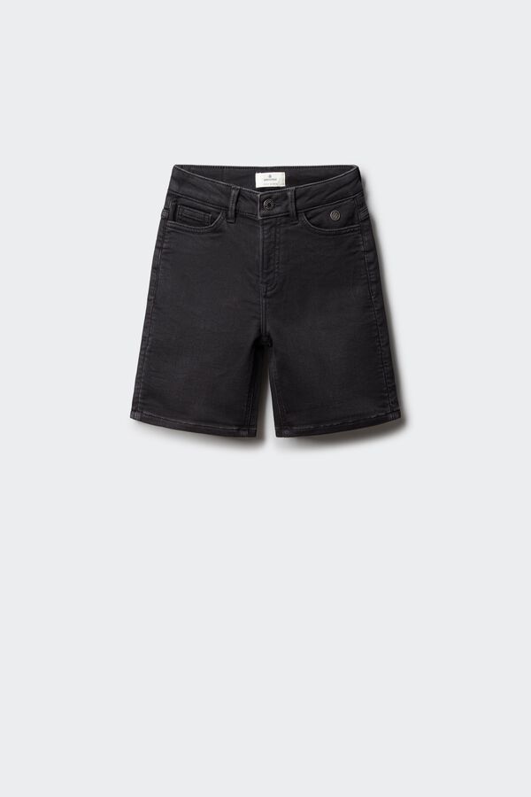 Springfield Kids Bermuda jeans slim knit para menino preto