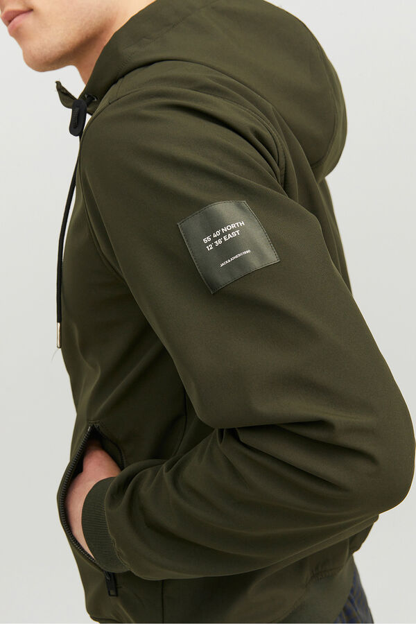 Jack & Jones Jaqueta softshell com capuz. verde