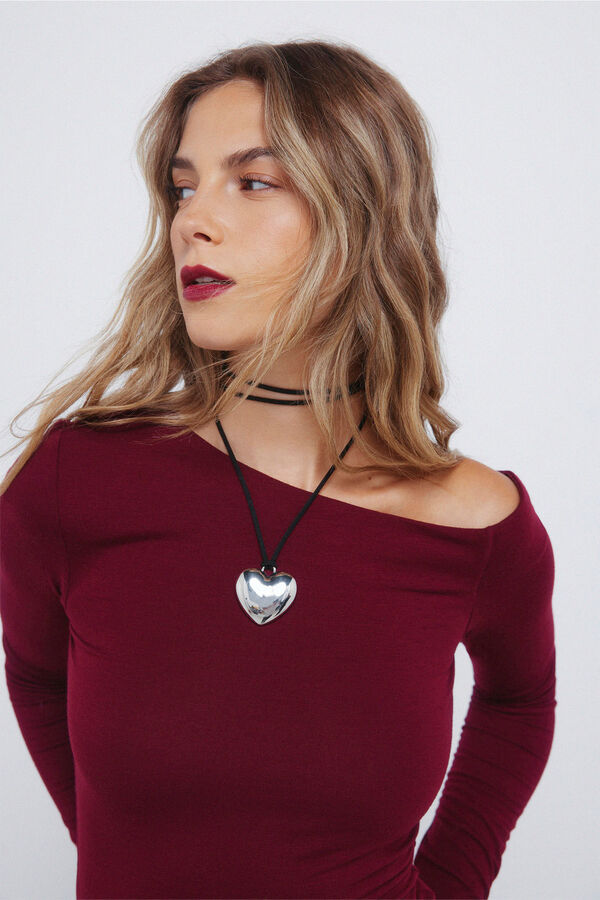 Springfield T-shirt justa com decote assimétrico vermelho