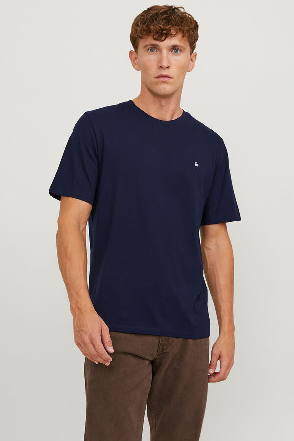 Jack & Jones T-shirt b&aacute;sica regular fit azul