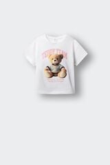 Springfield Kids T-shirt de manga curta de urso para menina bege