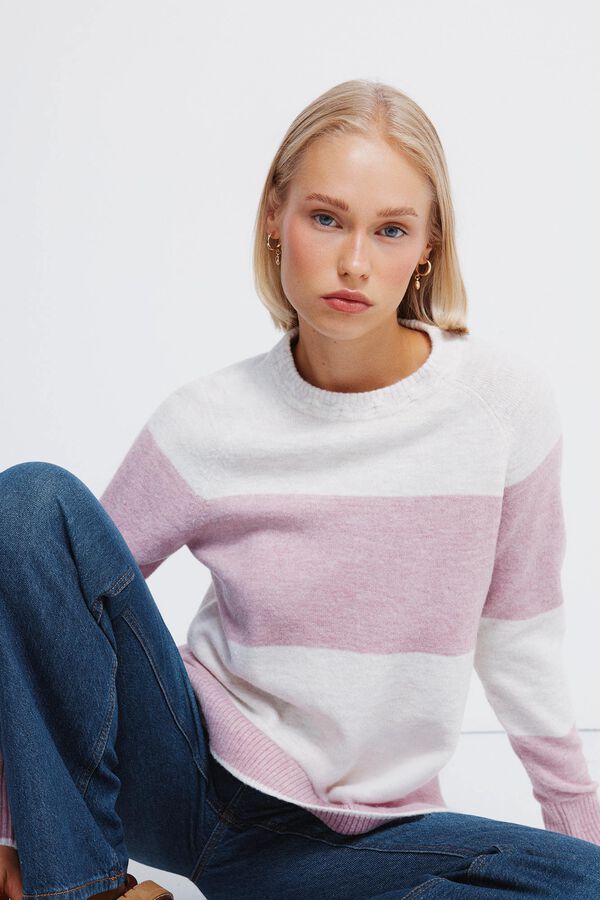 Springfield gola de tricô trançado rosa