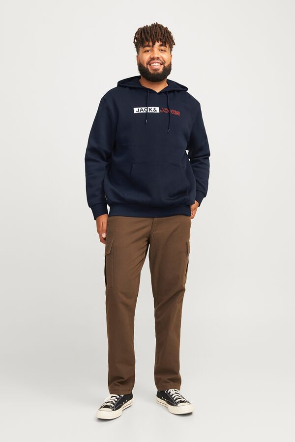 Jack & Jones PLUS Sweatshirt regular com capuz azul
