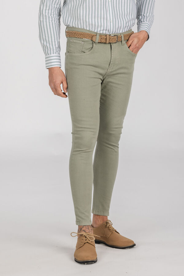 Celopman Calças 5 Bolsos Skinny  verde