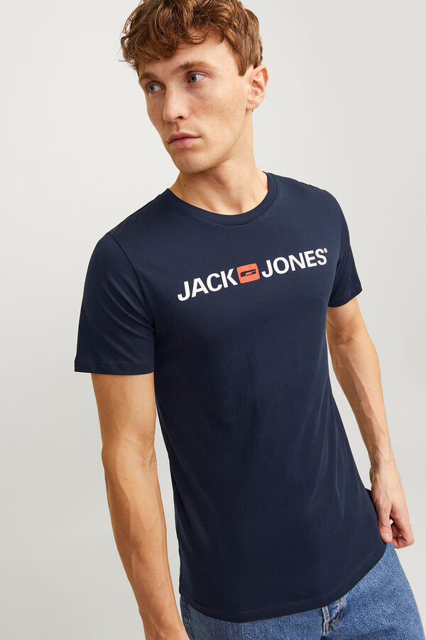 Jack & Jones T-shirt manga curta logo azul