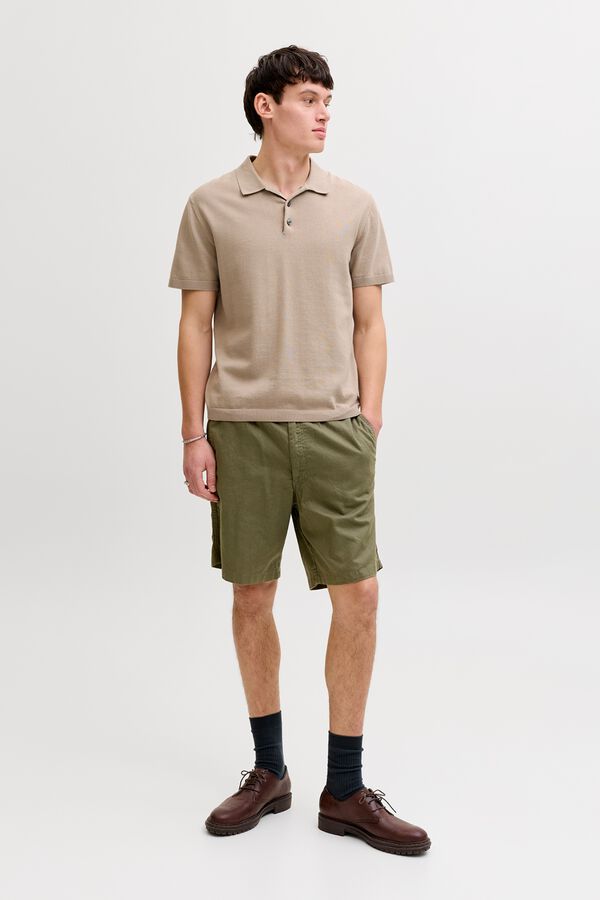 Jack & Jones Polo de malha regular fit em algod&atilde;o cru
