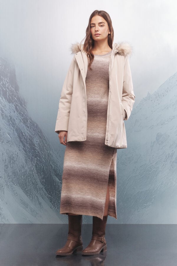 Springfield Parka com capuz de pele Sorona Aura castanho