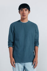 Springfield Camiseta com tecido dupla waffle azul