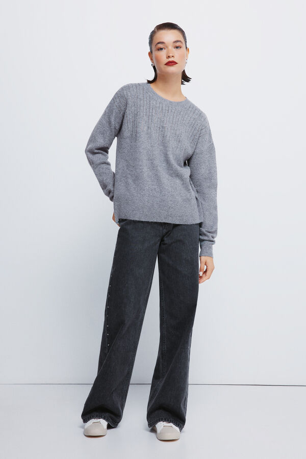 Springfield Camisola de cristal fantasia cinzento