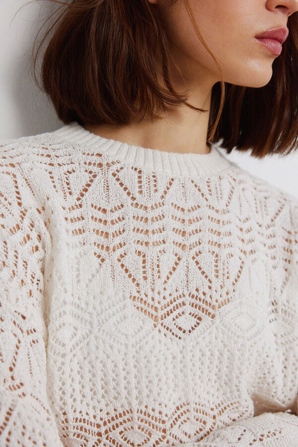 Springfield Camisola pointelle castanho