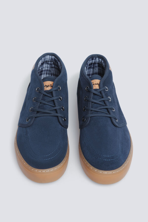 Springfield Casual ankle boot leather ankle split leather blue