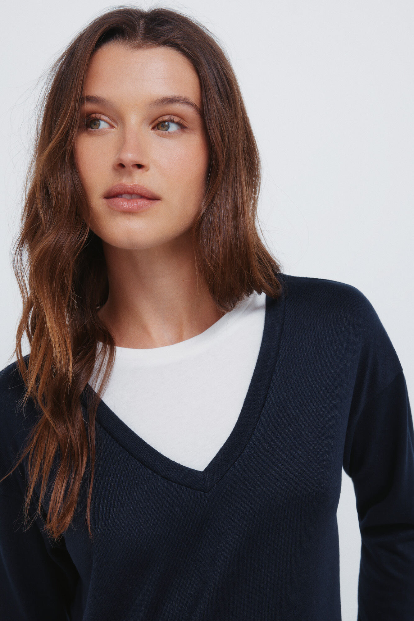 Springfield Camiseta cuello pico combinada