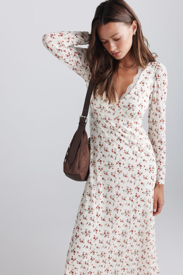 Springfield Vestido midi rom&acirc;ntico estampado azul