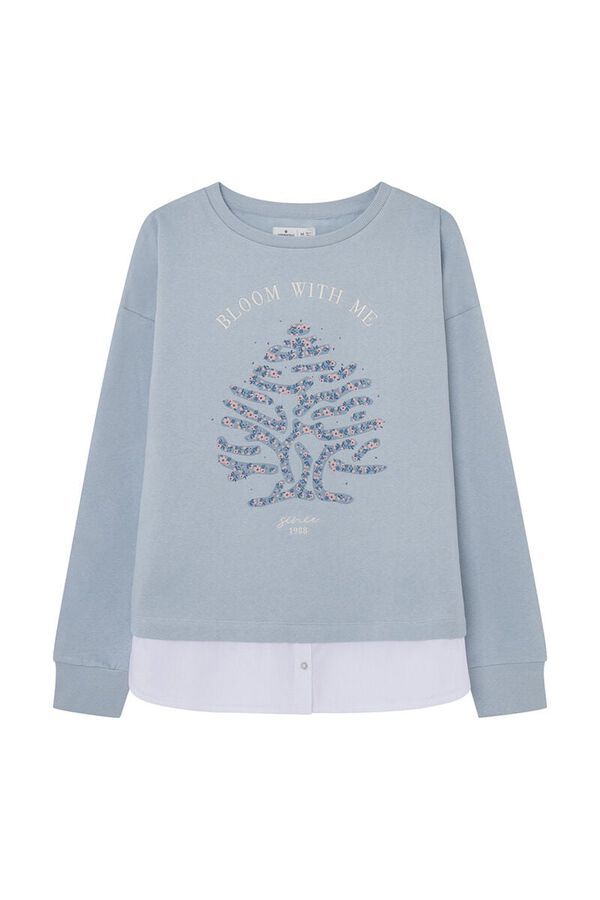 Springfield Sweat-shirt Arbre « Bloom with me » bleu royal