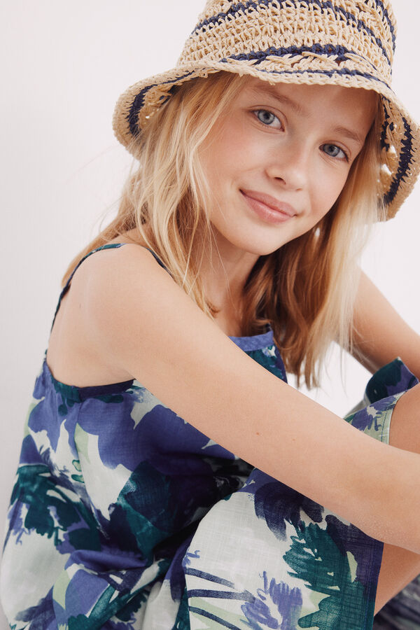 Springfield Kids Vestido alças flores menina azul