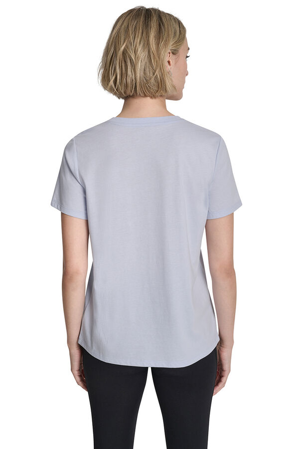 DKNY T-shirt de manga curta gola em bico azul