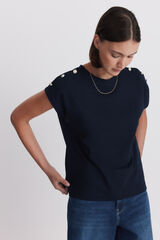 Springfield T-shirt bot&otilde;es dourados azul