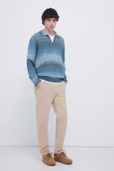 Springfield Calças chino slim fit confortável de veludo cotelê lavado bege