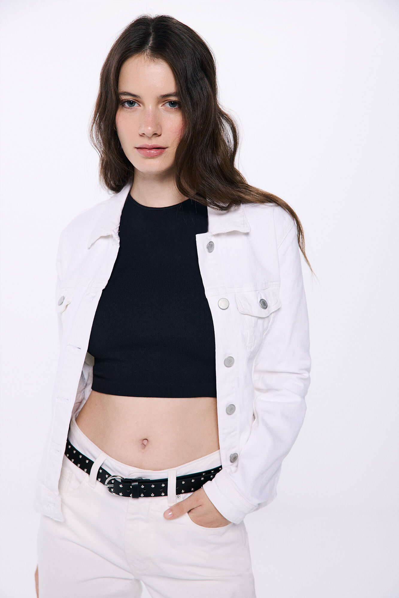 White cotton denim jacket best sale