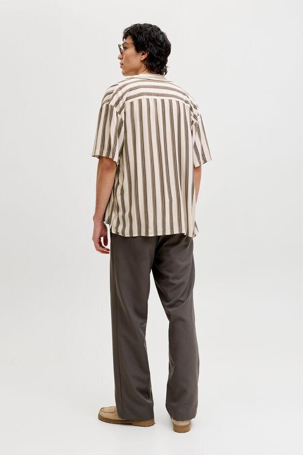 Jack & Jones Camisa relaxed em viscose &agrave;s riscas cinzento