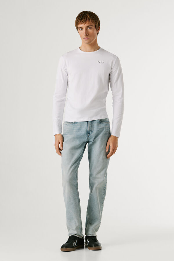 Pepe Jeans T-shirt manga comprida slim branco