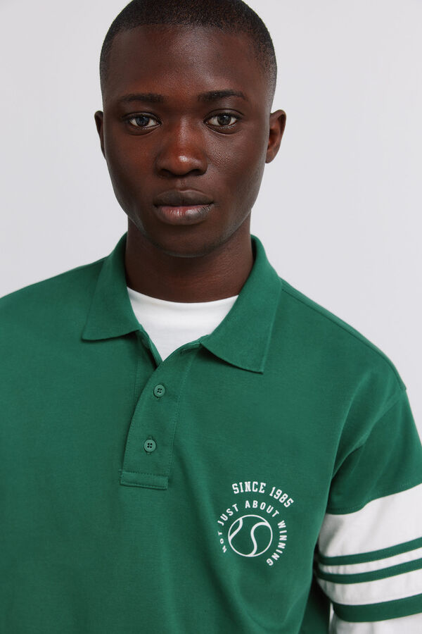 Springfield Polo piqu&eacute; mangas bloques contraste regular fit verde