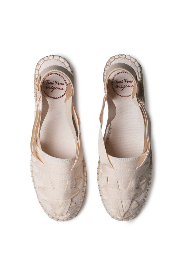 Toni Pons Alpercata de cunha com fitas bege