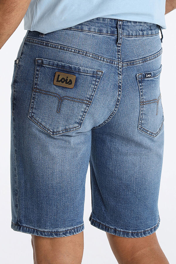 Lois Bermuda slim fit tiro medio azul