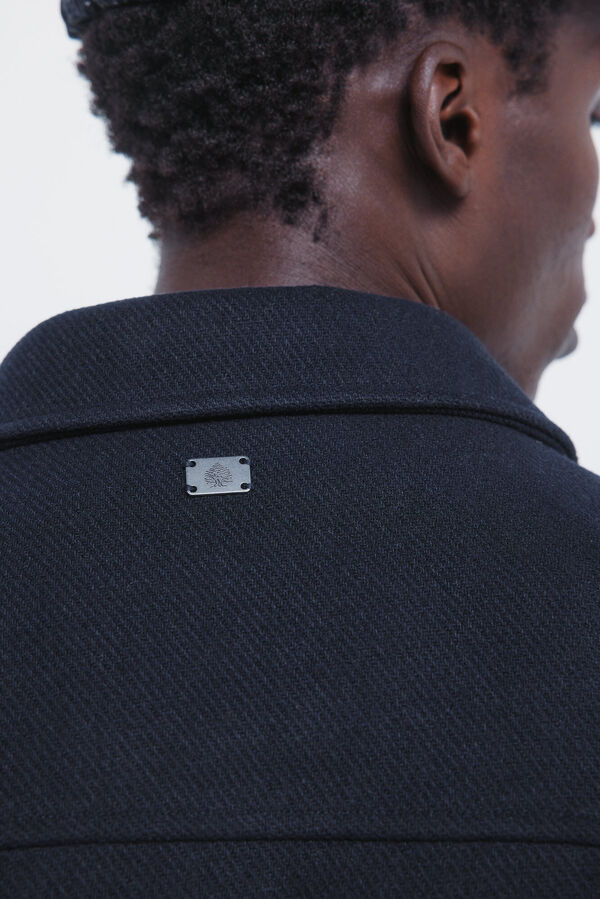 Springfield Blus&atilde;o camisa de mistura de l&atilde; azul