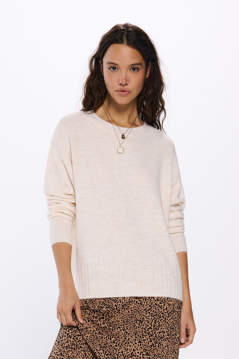 Cortefiel Jersey bajo rayas relieve