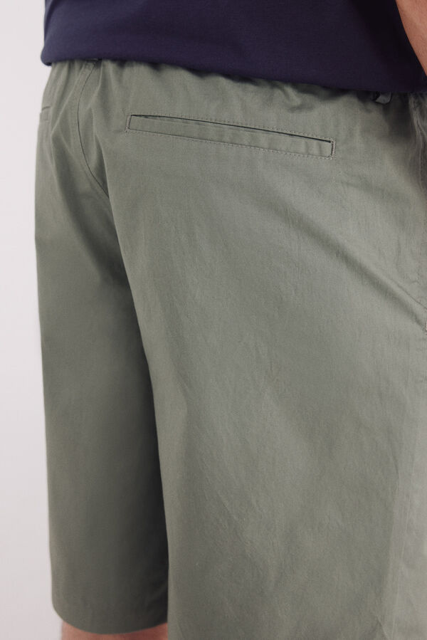 Springfield Bermudas de popelina com ajuste confortável verde