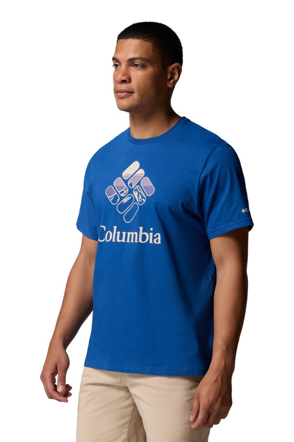 Columbia T-shirt com estampado de esta&ccedil;&atilde;o azul