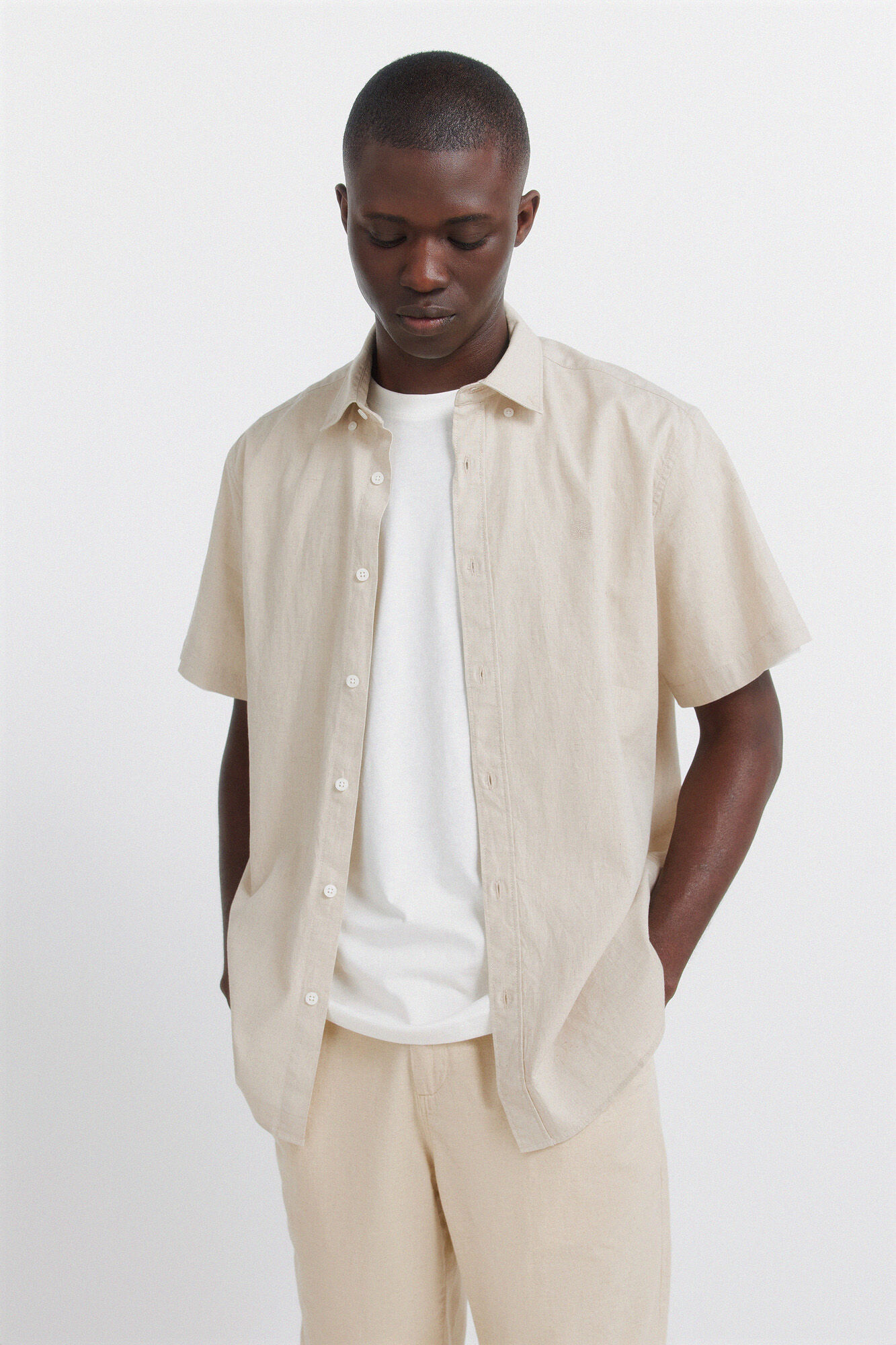 Springfield Camisa manga corta lino