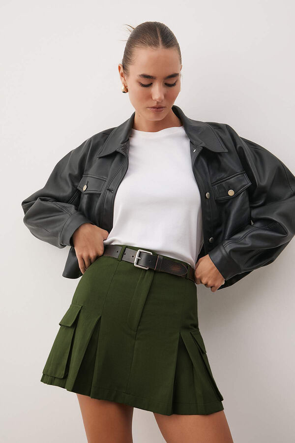 Trendyol Falda pantal&oacute;n con bolsillos kaki