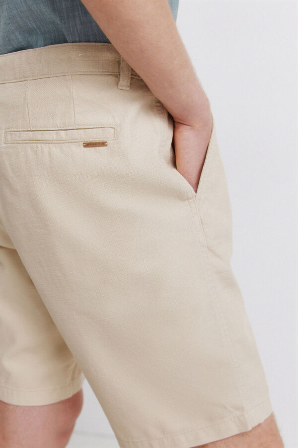 Springfield Bermudas em algod&atilde;o comfort fit bege