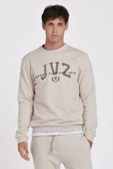 JVZ Sweatshirt de gola redonda com logo bege
