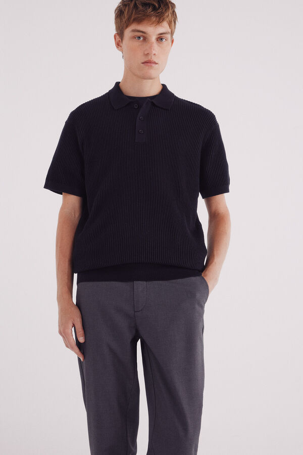 Springfield Calça calças chino slim fit confortável cinzento